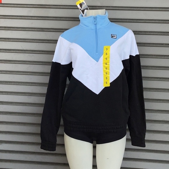 Fila Quarter Zip Pull Over Sweatshirt - Picture 2 of 12
